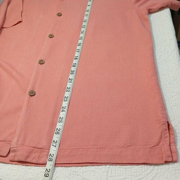 Tommy Bahama Mens Coral Silk Blend Short Sleeve Button-Up Shirt M - Picture 7 of 7
